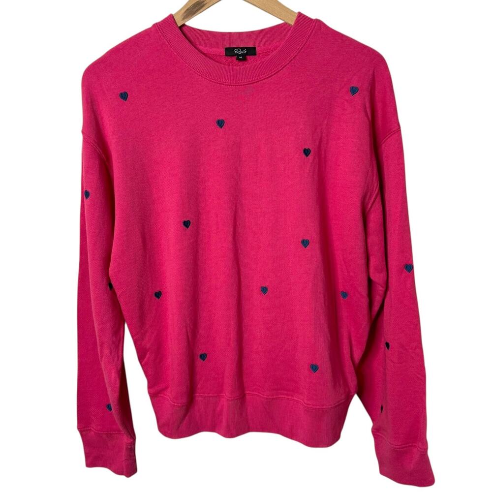 Rails Ramona Sweatshirt Pullover Crew Neck Pink Midnight Hearts Medium - Picture 3 of 8